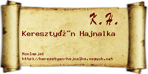 Keresztyén Hajnalka névjegykártya